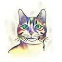 calico cat tattoo design idea
