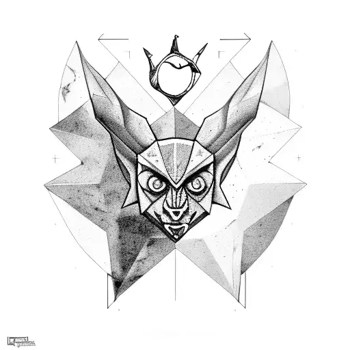 Sagittarius Aries Leo Moon bats tattoo design idea