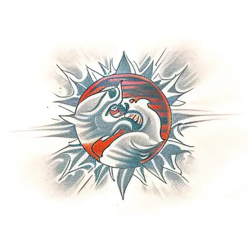 god mars with black sun background tattoo design idea