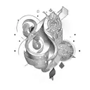 scroll with words tattoo design idea