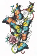rainbow infinity symbol with butterfly tattoo tattoo design idea