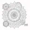 sudharshan chakra with 7 chakras tattoo design idea