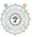 sudharshan chakra with 7 chakras tattoo design idea