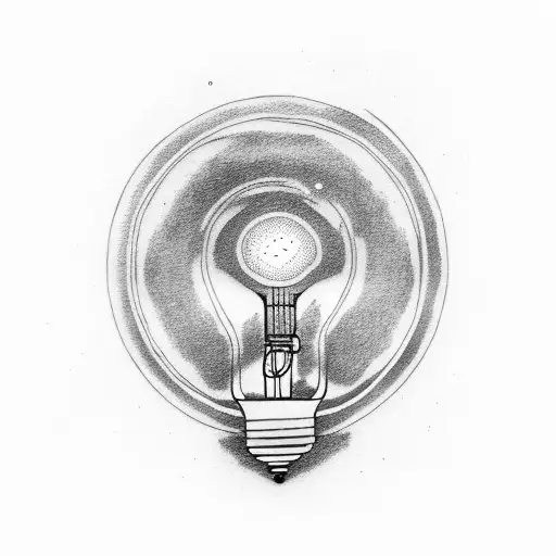 lightbulb with hand  tattoo design idea