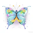 semi colon butterfly tattoo design idea