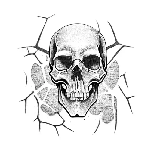 half skull, half woman face with spider webs tattoo design idea