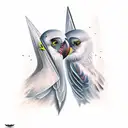 two Nordic crows  tattoo design idea