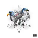 two Nordic crows  tattoo design idea