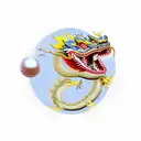 Chinese dragon with a pearl its mouth tattoo design idea