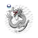 Chinese dragon with a pearl its mouth tattoo design idea