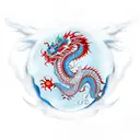 Chinese dragon with a pearl its mouth tattoo design idea