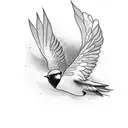 two swallows in flight tattoo design idea