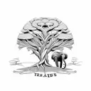 Tree of Life with African animals underneath tattoo design idea