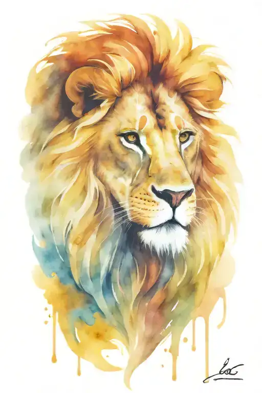 Leo zodiac with lion, sun and fite tattoo design idea