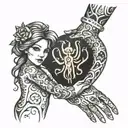 Mother son holding hands tattoo design idea
