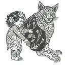 Mother son holding hands tattoo design idea