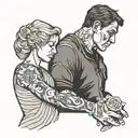 Mother son holding hands tattoo design idea