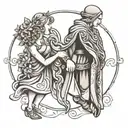 Mother son holding hands tattoo design idea