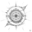 blue sun tattoo design idea