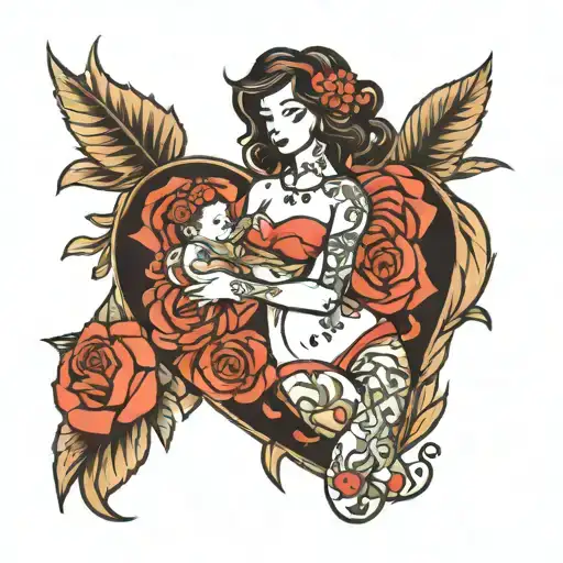 mom birth cook sew love tattoo design idea