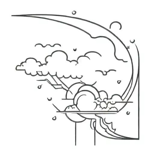 sun behind thunderstorm tattoo design idea