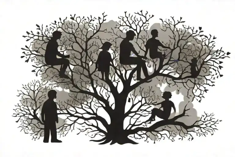 A family tree with intricate branches, each representing your daughter, son, and husband tattoo design idea