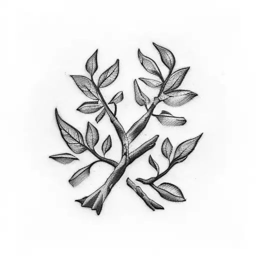Dumbbell and barbell intertwined with ivy leaves tattoo design idea