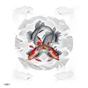 Koi Fish ying yang tattoo design idea