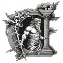 ZEUS WITH LIGHTNING tattoo design idea