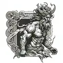 ZEUS WITH LIGHTNING tattoo design idea