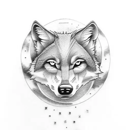 I want a forearm tattoo of a medium size that is done in a traditional style and depicts a wolf howling at the moon but  tattoo design idea