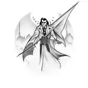 short hair Dracula tattoo design idea