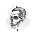 short hair Dracula tattoo design idea