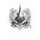 short hair Dracula tattoo design idea