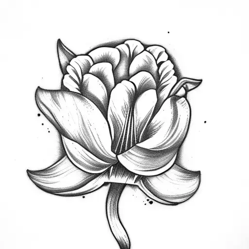 whole tulip with virgo sign tattoo design idea