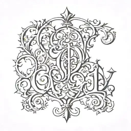 gothic letters tattoo design idea