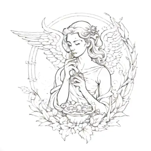 biblically accurate angel smoking weed tattoo design idea