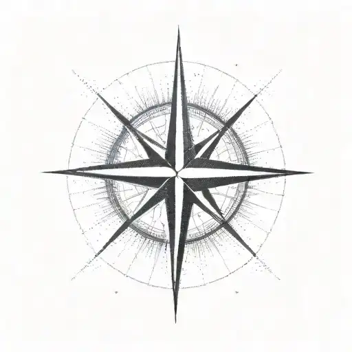 compass north star tattoo design idea