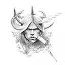 devil and angel with clouds and smoke tattoo design idea