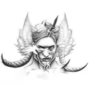 devil and angel with clouds and smoke tattoo design idea