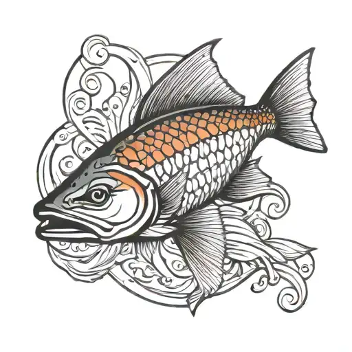 redfish tail with florida under it tattoo design idea