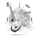 musician Guitar piano sound drums tattoo design idea