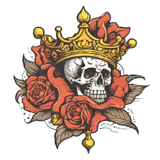 cross hold a throb crown tattoo design idea