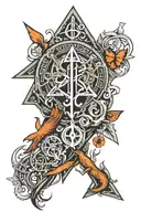 I need a tattoo for my forearm, I want it to be about 25 cm, I need there to be runes of money, love, health tattoo design idea