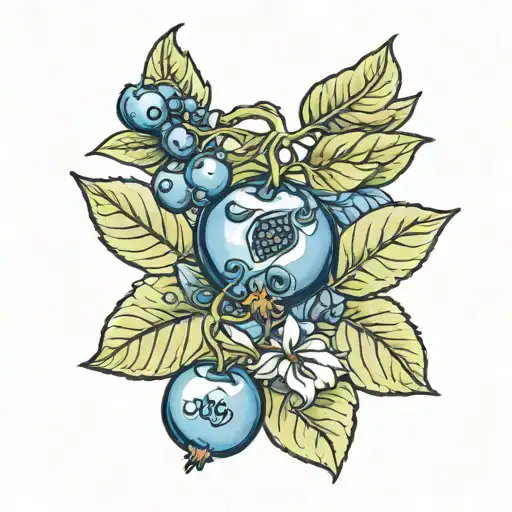 blueberry with word "blueford" tattoo design idea