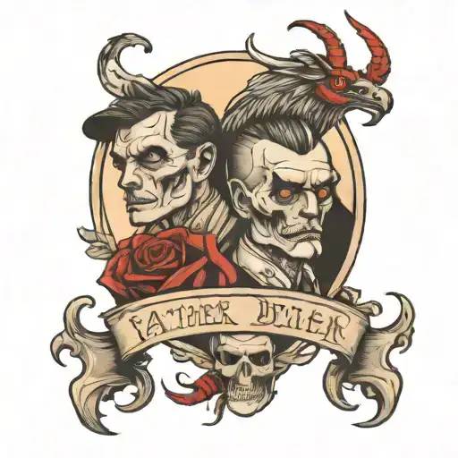 father died but now elder brother is watching you tattoo design idea