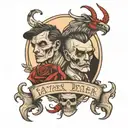 father died but now elder brother is watching you tattoo design idea