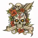 father died but now elder brother is watching you tattoo design idea