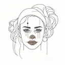 head woman sad clown face tattoo design idea