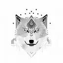 lonely wolf tattoo design idea